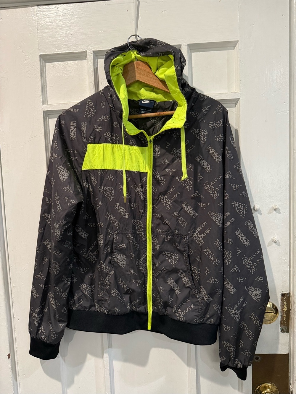 Nike Black Jacket with Neon Yellow Trim